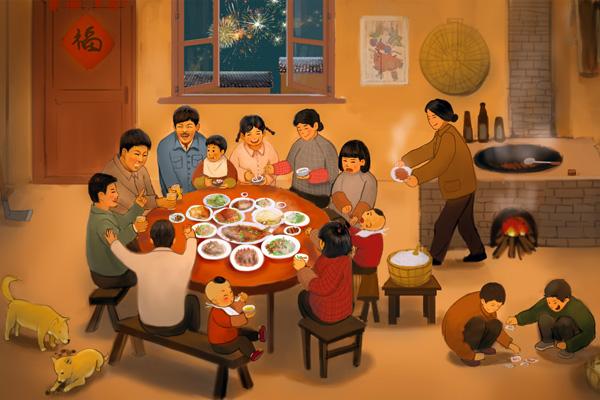 【晚八点红包】你们家年夜饭都和哪些人一起吃的？回复有机会获8.88元红包