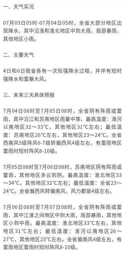 江苏气象发布预警预报